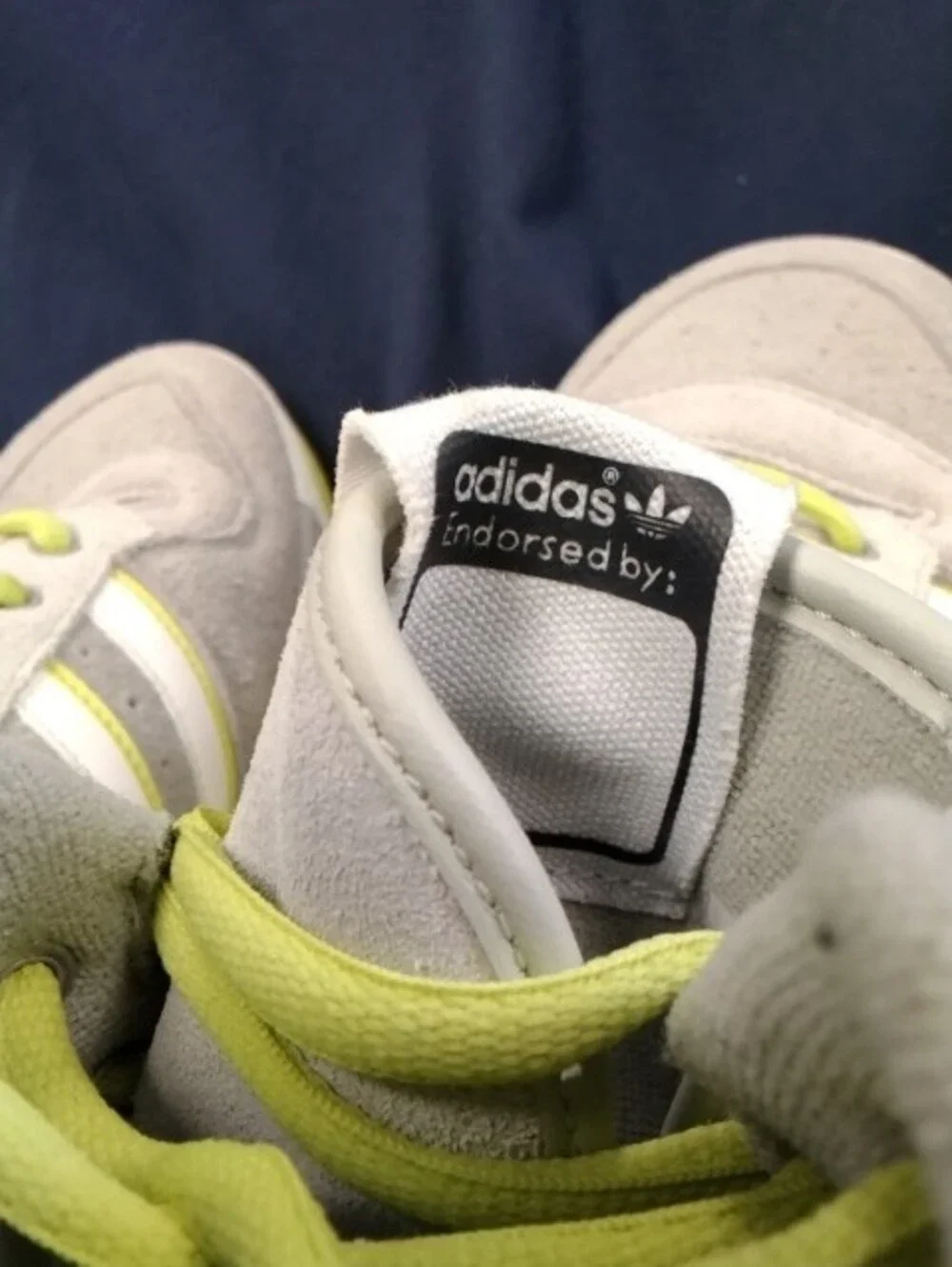 adidas Beige Suede High-Top Sneakers with Yellow Accents